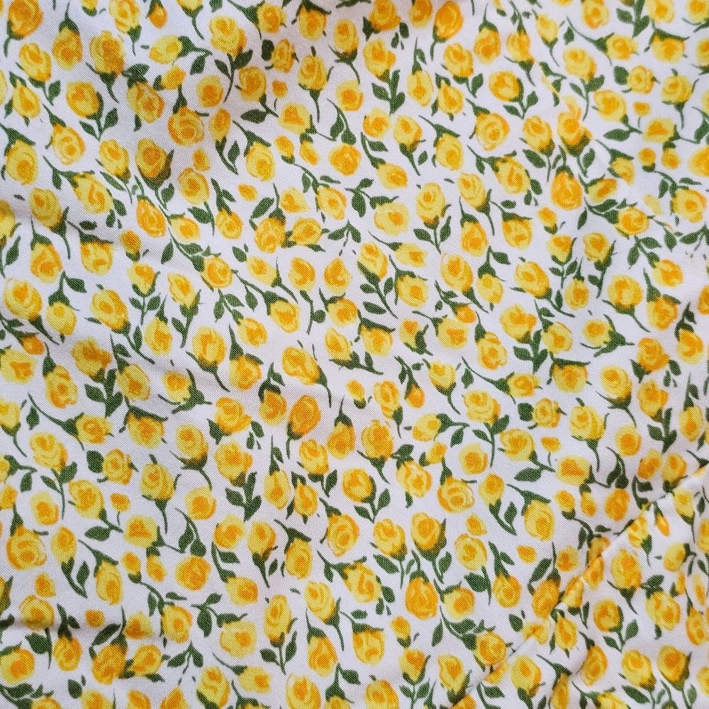 Vintage Yellow Sundress Size 10P Retro Pin-Up Cottage Rose Floral Ditsy Skater - Picture 6 of 9